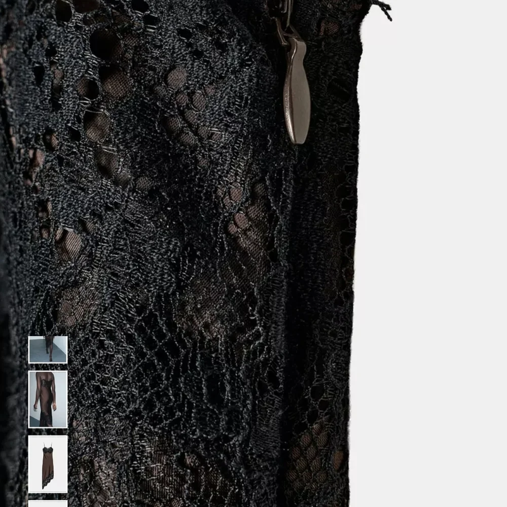 Zara Chocolate Asymmetrical Dress with Lace - Picture 8 of 11